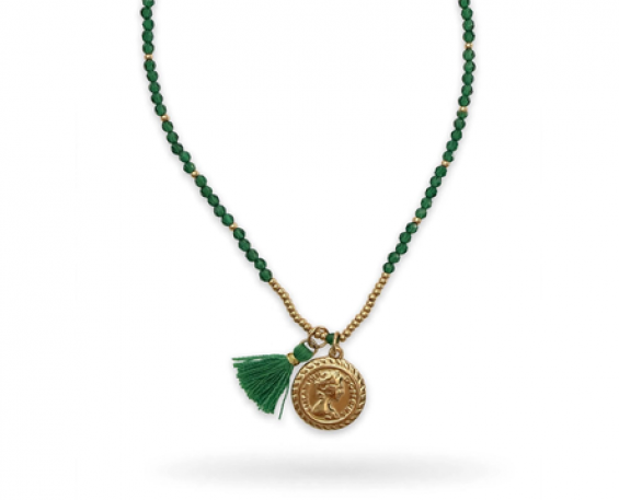 COLLAR PIEDRA NATURAL DORADO 