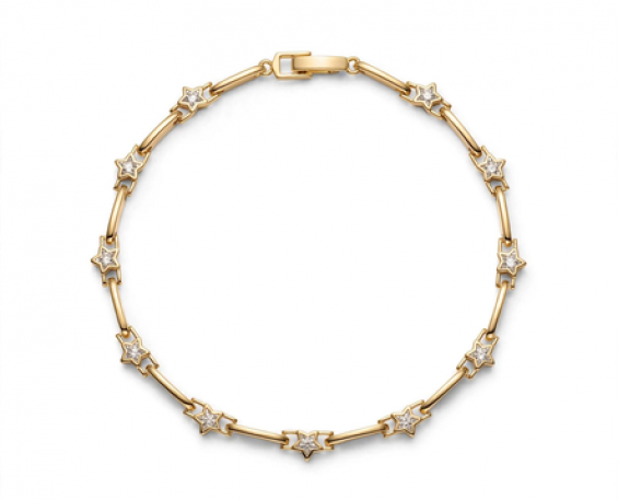 Pulsera de Estrellas Dorada con Zirconias 