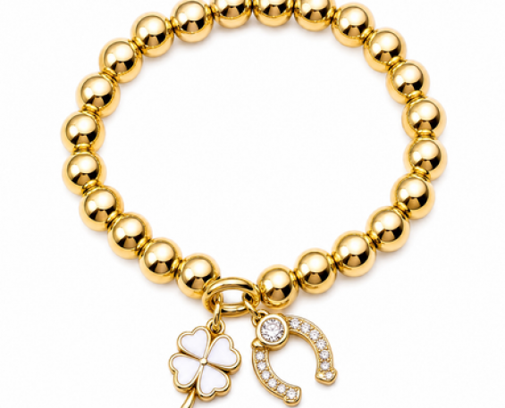 Pulsera Esferas con Dije de la Suerte
