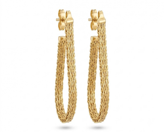 Aretes de Correa Chapa de Oro