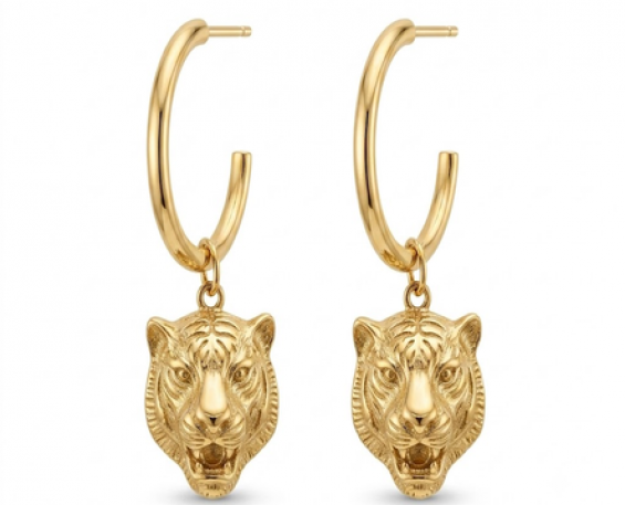 Aretes Chapa de Oro Oso