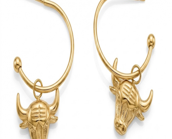 Aretes Chapa de Oro Toro