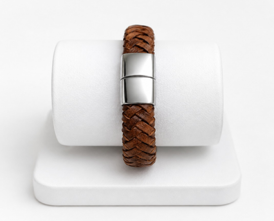 Brazalete Trenzado Clásico Marrón