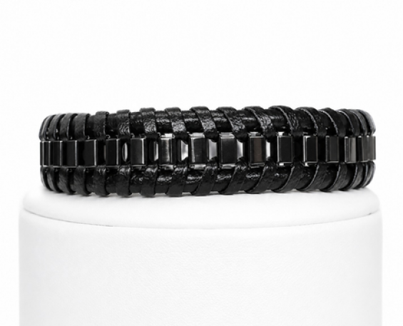 Pulsera Texturizada Minimalista Negra
