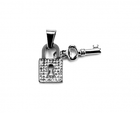 DIJE LLAVE Y CANDADO DE ACERO INOXIDABLE