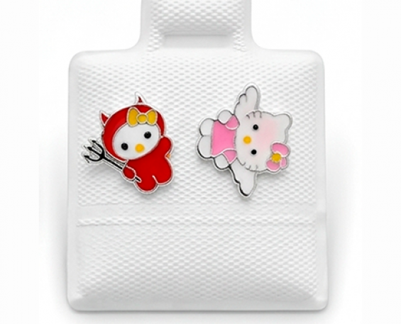 ARETES DE PLATA DIABLITO Y ANGEL 