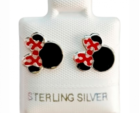 ARETES DE PLATA MINNIE 
