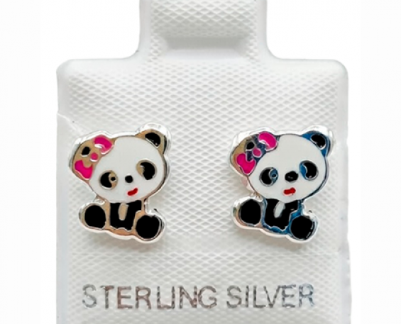 ARETES DE PLATA PANDA