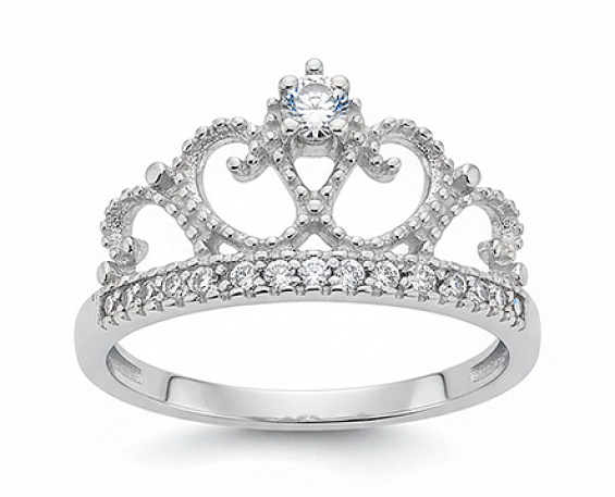 ANILLO DE PLATA EN FORMA DE CORONA