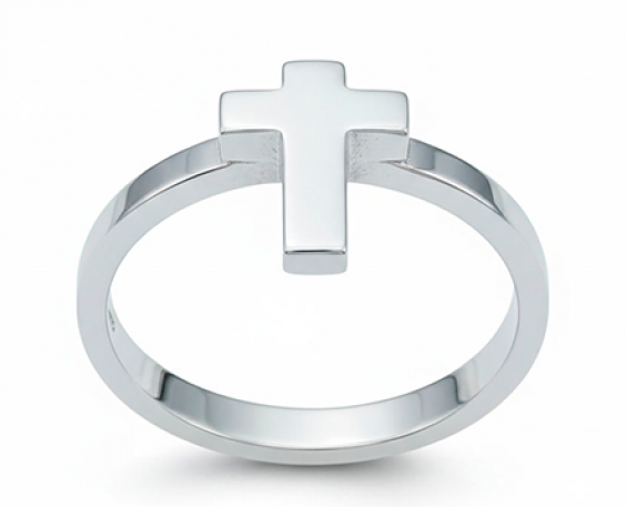 ANILLO DE PLATA CON FORMA DE CRUZ