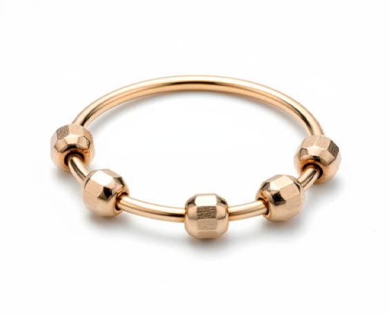 ANILLO DE PLATA CON FORMAS DE ESFERAS