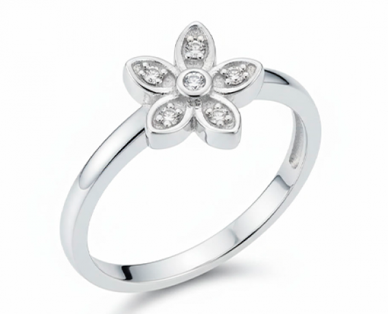ANILLO DE PLATA CON FORMA DE FLOR