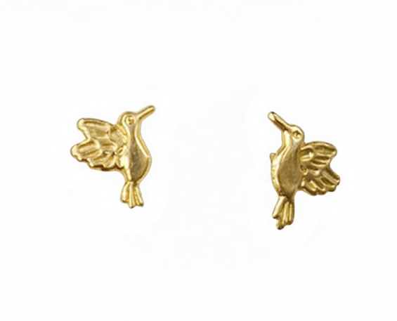 ARETES DE ORO DE COLIBRI 
