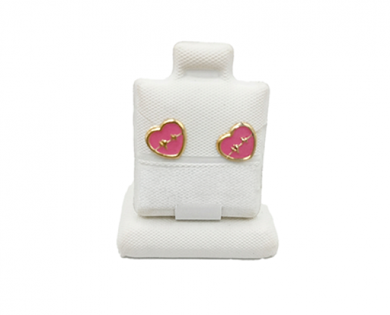ARETES DE ORO DE CORAZÓN 