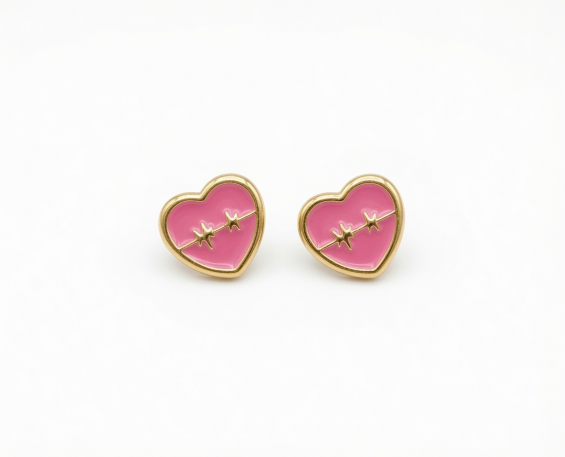 ARETES DE ORO DE CORAZÓN 