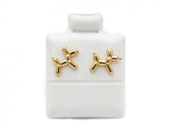 ARETES DE ORO DE PERRO GLOBO