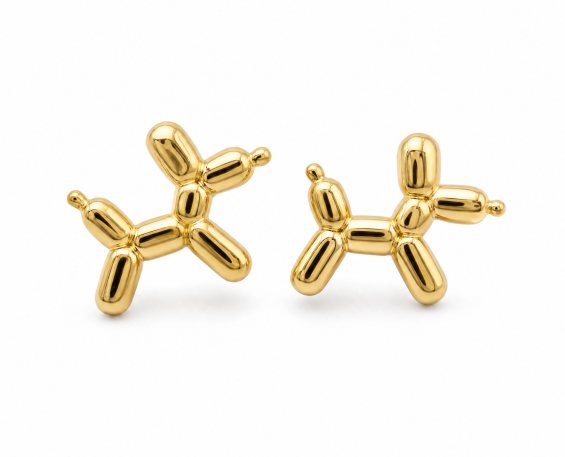 ARETES DE ORO DE PERRO GLOBO