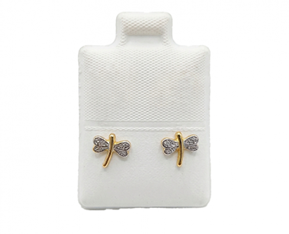 ARETES DE ORO DE LIBELULA PEQUEÑA 