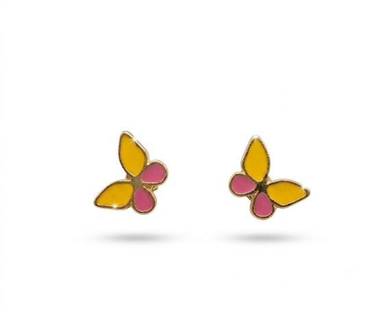 ARETES DE ORO DE MARIPOSAS 