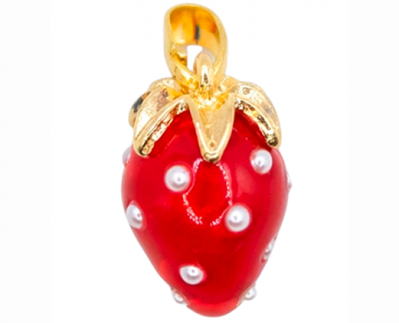 DIJE CHAPA DE ORO DE FRESA