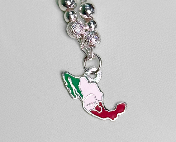DIJE DE PLATA DE MÉXICO TRICOLOR