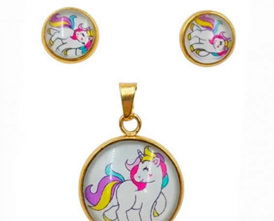 JUEGO DE ACERO INOXIDABLE UNICORNIO 