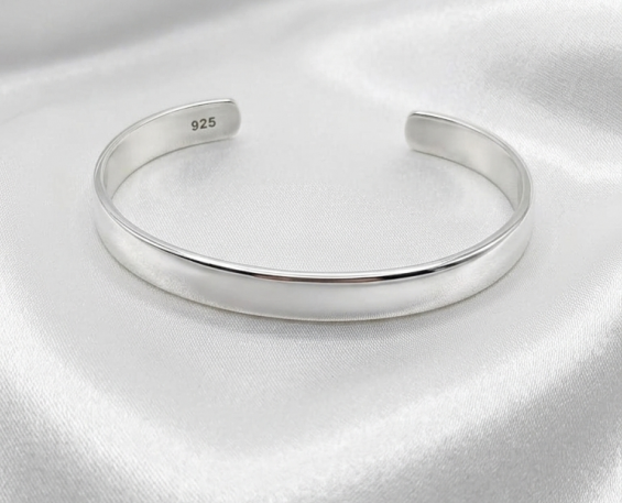 Pulsera de plata lisa