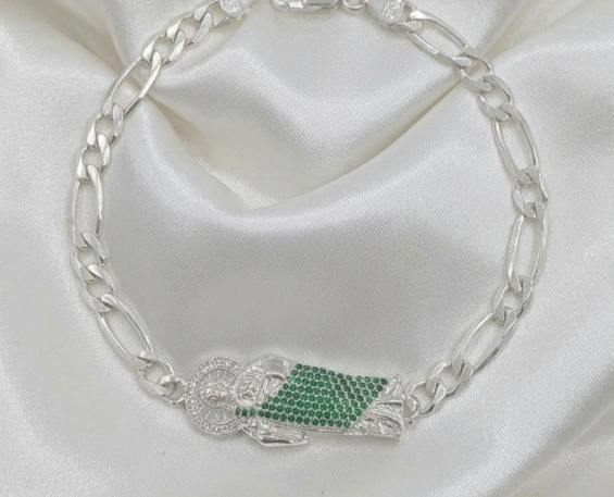 Pulsera de plata con dije de San Judas