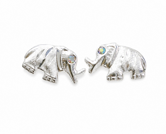 ARETES DE ELEFANTE DE STERLING PLATA