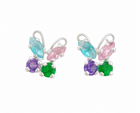ARETES DE MARIPOSA STERLING PLATA