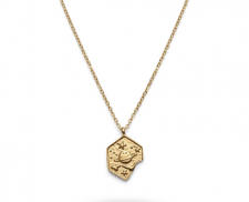 Collar Dorado Medalla Saturno