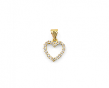 Dije Corazón Calado con Zirconias Dorado 
