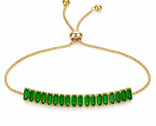 Pulsera Ajustable - Cristales Esmeralda