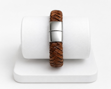Brazalete Trenzado Clásico Marrón