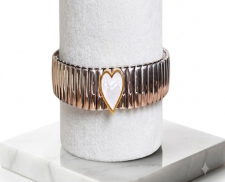 Brazalete de Eslabones con Corazón de Nácar