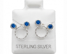 ARETES DE PLATA BRILLO AZUL