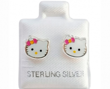 ARETES DE PLATA CARA KITTY 
