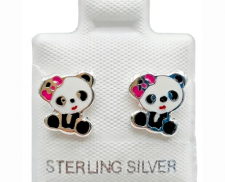 ARETES DE PLATA PANDA