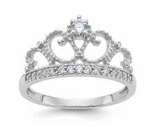 ANILLO DE PLATA EN FORMA DE CORONA