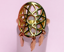 ANILLO DE ACERO INOXIDABLE ATRAPASUEÑOS DORADO