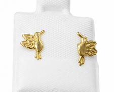 ARETES DE ORO DE COLIBRI 