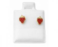 ARETES DE ORO DE FRESA 