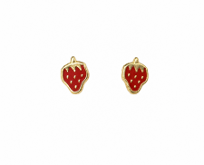 ARETES DE ORO DE FRESA 