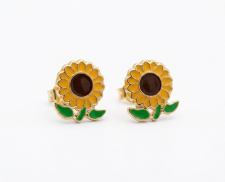 ARETES DE ORO DE GIRASOL