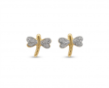 ARETES DE ORO DE LIBELULA PEQUEÑA 