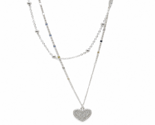 COLLAR DE PLATA CON DISEÑO DE CORAZÓN 