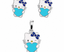 JUEGO DE PLATA CON DISEÑO DE HELLO KITTY 