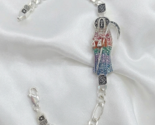 Pulsera de plata Santa Muerte