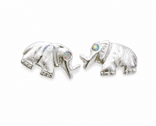 ARETES DE ELEFANTE DE STERLING PLATA