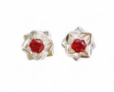 ARETES DE FLOR STERLING PLATA 